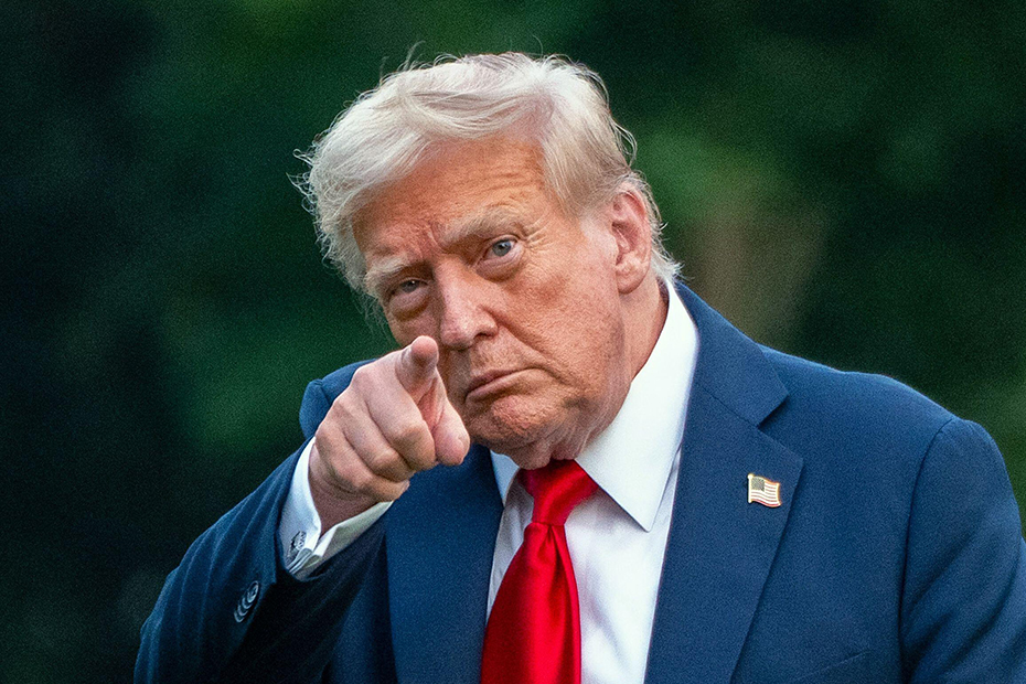 US President Donald Trump as he departs Air Force One at Joint Base Andrews.