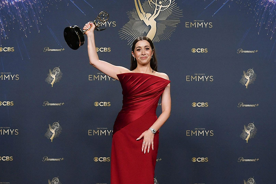 Cristin Milloti, winner of the award for outstanding lead actress in a limited or anthology series or movie for "The Penguin," poses in the press room during the 77th Primetime Emmy Awards 