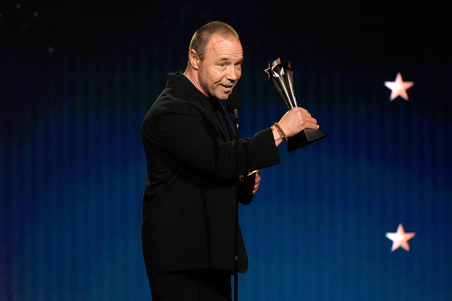 Stephen Graham accepts the award for best actor in a limited series or movie made for television for "Adolescence" during the 31st Annual Critics Choice Awards